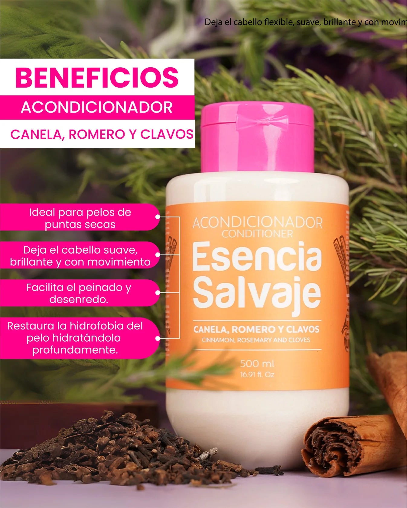 Esencia Salvaje Conditioner – Cinnamon, Rosemary & Clove